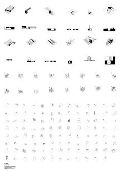 an image of various architectural diagrams in black and white