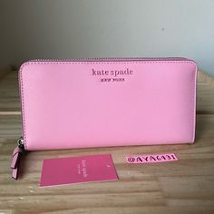 100% Authentic Kate Spade Cameron Monotone Large Continental Wallet Bright Carnation Brand New With Tags Wallet Comes With Original Packaging Pink Formal Wallet With Zipper Closure, Pink Rfid Blocking Bags, Kate Spade Pink Wallet For Everyday Use, Kate Spade Pink Bifold Wallet, Kate Spade Pink Leather Wallet, Formal Pink Kate Spade Wallets, Kate Spade Purse Black, Kate Spade Card Holder, Bags Kate Spade