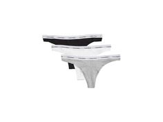 Calvin Klein Underwear Modern Logo Thong 3-Pack - Women's Underwear : Black/White/Grey Heather : Experience ultimate comfort in the Calvin Klein Underwear Modern Logo Thongs 3-Pack. Made with extra soft cotton stretch, these panties provide a flexible fit that feels like a second skin. The signature repeating logo elasticized waistband adds a trendy touch, while the fully lined gusset offers added support. With minimal rear coverage and sleek seaming details, these shorts are perfect for everyday wear. Pull-on style. Comes in a pack of three. Style Number #QD5209 90% cotton, 10% elastane. Machine washable. Imported. If you're not fully satisfied with your purchase, you are welcome to return any unworn, unwashed items in the original packaging with tags and if applicable, the protective adh Grey Calvin Klein, Dr Closet, Modern Logo, Womens Calvin Klein, Second Skin, Product Reviews, Sports Women, Cosplay Costumes, Calvin Klein