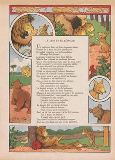 Jean-Pierre Claris Florian (1755-1794) is today an almost unknown poet who wrote a book of fables similar to Aesop's. He wrote them in verse in the tradition of La Fontaine, but his book stayed with a French-speaking audience. Still, illustrations by Benjamin Rabier make Florian's fables a special treat for every lover of vintage art.