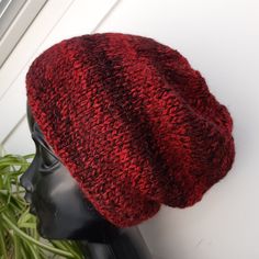 Knit hat DUETTO CLASSICO wine red/dark red/black red. Soft merino hat with baby alpaca and subtle color gradient. 70% Virgin wool Merino, 28% Alpaca, 2% Elastane. Ready to ship. If you need this hat in a different size or in any other color please just let me know! All my hats are produced in a smoke-free and pets-free home. Care instruction:  Hand wash and lay flat to dry. Thank you for visiting JuliaHats! Have a nice day! Merino Hat, Knit Slouchy Hats, Slouch Beanie Hats, Knit Beret, Cable Hat, Red Beanie, Wool Hat Knit, Slouch Beanie, Hand Knit Hat