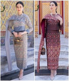 #ad Premium Quality 1set Thai Traditional Dress Blouse+Skirt Silk Merit Wedding Lady Women SizeS-5XL, Fashion Dresses Thai Silk Dresses, Skirt Silk, Thai Traditional Dress, Thai Silk, Silk Dresses, Blouse Skirt, Bra Pattern, Dress Blouse, Traditional Dress