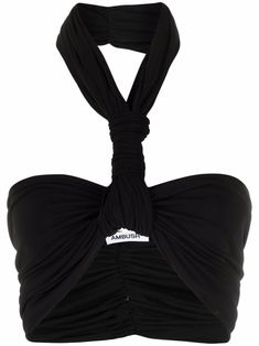 black twist detailing halterneck ruched detailing cropped gathered detailing stretch-design Cloth Collection, Black Attire, Twist Top, Corset Crop Top, Bralette Tops, Black Sleeveless, Black Crop Tops, Cropped Top, Fashion Board