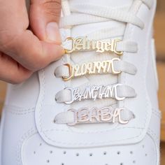 Sneaker Charm | Shoe Charm | Lace Charm | Air Force | Shoe Accessories | Shoelace Charm | Shoelace Clips Charm | Gift for Him | Gift for Her ♦ Material: Solid 925 Sterling Silver ♦ Letter Height~8 cm   Letter Length:~16-20 mm ♦ Finish: Sterling Silver, Rose Gold, Plated Gold ♦ All of the items are handmade for you according to your personalization choices. ♦ All items are made to order. ♦ Turn around time may vary depending on the season.  HOW TO ORDER: ♦ Choose the color (silver, gold, rose gol Sneakers Charms, Shoe Lace Charms, Sneaker Accessories, Sneaker Charms, Shoelace Charm, Air Force Shoes, Rose Gold Sneakers, Personalized Shoes, Shoe Tags