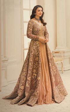 HSY Pakistani Bridal Dress in Wedding Gown Style Gown Lehenga, Pakistani Gown, Royal Attire, Classic Gown, Pakistani Bridal Dress, Walima Dress, Bridal Dupatta, Nikkah Dress, Frock Style