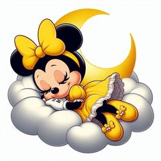 a cartoon character sleeping on top of a cloud