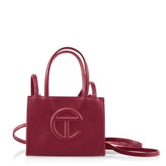 Small Shopper Red Rectangular Bags With Logo, Red Rectangular Bag With Logo, Red Shopping Bags With Logo, Red Shopping Bag With Logo, Red Logo Crossbody Shoulder Bag, Red Tote Bag With Logo, Telfar Bags, Deep Red, The Fall