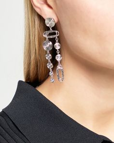 Product Details Add a unique touch to your jewelry collection with our Circular Chain Drop Earrings. These abstract and dangly earrings are the perfect statement piece for any outfit. With a stud closure, they are both stylish and secure. - Push back drop earrings- Material: Silver Style# F24JEWZ041 Fit Notes - Product measures approximately 8 cm Due to the nature of this product, all sales are final. We will replace broken items when possible or offer a replacement for items damaged during ship Chain Drop Earrings, Back Drop, Silver Style, Dangly Earrings, Silver Drop Earrings, Silver Fashion, Statement Pieces, Jewelry Collection, Drop Earrings