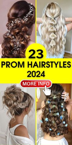 Prom hairstyles 2024 for medium length hair include everything from half up half down medium to sophisticated updos. These styles are not only easy to manage but also cute and unique, ensuring you stand out with your hairstyle. Hair Do For Prom, Hairstyles For Prom Medium Length, Prom Hair Medium Length, Prom Hair Medium, Unique Braids, Formal Hairstyles For Long Hair, Elegant Updos