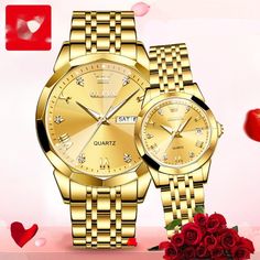 Product information: Display type: Pointer Applicable people: Lovers Style: Fashion Waterproof: OK Waterproof performance: 30m Movement type: Quartz Movement brand: original quartz movement Movement's place of origin: original quartz movement Movement model: quartz movement Thickness: female 9mm male 11mm Dial diameter: male 40mm female 27mm Crown type: flat top tapered crown Case back type: Ordinary Mirror material: coated glass Buckle style: butterfly double snap-fastener Watch-buttom material Couple Watch, Snap Fasteners, Quartz Watch, Quartz Movement, Couple Gifts, Valentine Day Gifts, Valentine's Day, Valentines Day, Valentines