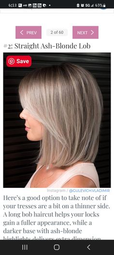 Blonde Lob, Ash Blonde Highlights, Long Bob Haircuts, Long Bangs, Short Hair With Layers, Ash Blonde, Long Bob, Blonde Highlights, Bobs Haircuts