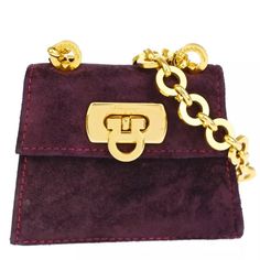 Brand Salvatore Ferragamo Style Shoulder Bag Color / Material Purple/Suede Leather Country Of Manufacture Italy Serial Number 212727 Dimension Size ( Inch ) W 3.5 X H 2.8 X D 1.2 " (Approx.) Size ( Cm ) W 9 X H 7 X D 3 Cm (Approx.) Handle Drop ( Inch /Cm ) 0 "/ 0 Cm (Approx.) Shoulder Drop ( Inch /Cm ) 21.7 - 0 "/ 0 - 0 Cm(Approx.) Come With ( Accessories) - Pockets Outside - Inside - Example Of Ranks S New,Unused Sa Less Frequently Used Items A There Is A Little Feeling Of Used, Good Condition Purple Leather Shoulder Bag With Chain Strap, Luxury Purple Shoulder Bag With Chain Strap, Salvatore Ferragamo Bags, Purple Suede, Chain Shoulder Bag, Salvatore Ferragamo, Suede Leather, Bag Lady, Shoulder Bag