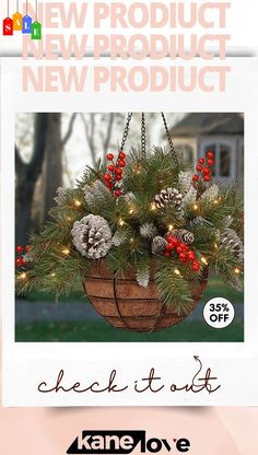 Christmas Pine Cones Green Decoration Pendant Christmas Hanging Baskets, Christmas Plant, Christmas Pine Cones, Faux Christmas, Christmas Plants, Christmas Hanging, Christmas Baskets, Green Decor, Hanging Basket