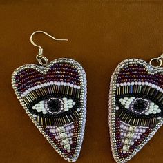 Evil eye earrings Embroidery heart earrings Large beaded eye | Etsy Handmade Heart-shaped Jewelry For Festivals, Bohemian Heart Shaped Beaded Earrings, Bohemian Heart-shaped Beaded Earrings, Bohemian Multicolor Heart-shaped Beaded Earrings, Bohemian Multicolor Heart Beaded Earrings, Bohemian Beaded Jewelry For Valentine's Day, Valentine's Day Bohemian Beaded Jewelry, Bohemian Beaded Earrings With Heart Beads For Gift, Unique Handmade Dangle Heart Earrings