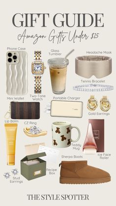 the style guide for an anniversary gift under $ 25 is shown in this graphic above