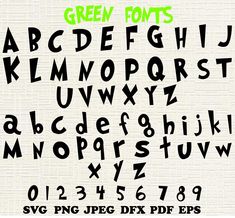 the letters and numbers are drawn with green ink