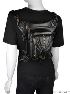 BagForLove - Steampunk Womens Leg Belt Bag: Punk-Style Crossbody & Shoulder Fanny Pack Product Description Color Black Material PU Leather Closure Type Zipper Bag Size Small Strap Type Adjustable Type Functional Leg Bag Features Multi-function Pattern Type Plain Size Chart INCH CM Bag Height Bag Length Bag Width Strap Length 3.1 inch 8.7 inch 7.1 inch 57.5 inch Bag Height Bag Length Bag Width Strap Length 8 cm 22 cm 18 cm 146 cm Details Pictures Similar Products h2 { text-align: center; } /* æ¢ Black Steampunk Bags With Rivets, Black Rivet Shoulder Bag For Concert, Black Rivets Shoulder Bag For Concert, Black Gothic Shoulder Bag With Rivets, Gothic Black Shoulder Bag With Rivets, Steampunk Black Bag For Alternative Fashion, Black Punk Shoulder Bag With Rivets, Black Gothic Shoulder Bag For Concert, Alternative Style Black Bags For Festivals