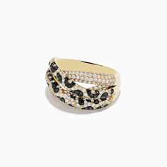 Effy Signature 14K Yellow Gold Diamond Spot Crossover Ring Crossover Ring, Gold Yellow, Black Diamond, Gold Black, Crossover, Gold Diamond, Jewelry Design, Wedding Rings, Yellow Gold