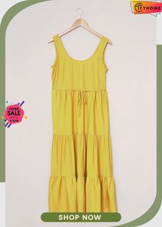 Yellow Sleeveless Ruched High Waist Maxi Dress Casual Yellow Sleeveless Maxi Dress, Yellow Ruched Sleeveless Midi Dress, Yellow Sleeveless Ruched Midi Dress, Casual Ruched Sleeveless Dress, Casual Sleeveless Ruched Midi Dress, Flowy Ruched Sleeveless Sundress, Flowy Sleeveless Ruched Sundress, Basic Maxi Dress, High Waist Maxi Dress