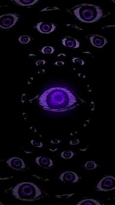 an image of purple eyes in the dark