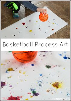 a basketball ball process art project for kids