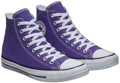 Casual Purple Canvas Shoes For Streetwear, Casual Purple High-top Canvas Shoes, Casual Purple Canvas Shoes With Rubber Sole, Purple High-top Canvas Shoes For Streetwear, Casual Purple Converse High-top Sneakers, Sporty Purple Cotton Sneakers, Casual Purple High-top Sneakers, Casual Purple Converse Sneakers, Round Toe Heels