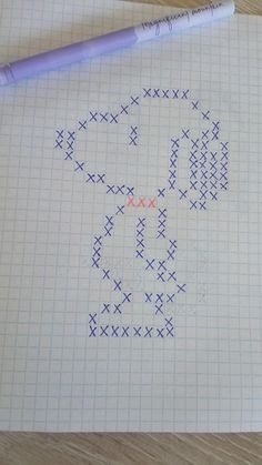 a cross stitch pattern with the word i love you written on it