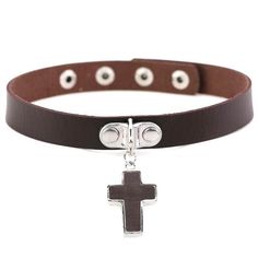 The beautiful yet simple gothic black cross choker is sure to display your beliefs in a fashionable and pretty way. Despite the title, this accessory comes in many different colors; black, red, green, silver, blue, brown, purple, pink, white, sky blue, rose red, yellow, and navy. Because of this, you have no worries in deciding which color you should leave behind! Innovato Design focuses on the latest trends to ensure you are updated on the fashionable circle.  Product Highlights:    Choker style cross pendant  Wide variety of colors  Simple design  Zinc alloy material Cross Gothic, Gothic Choker Necklace, Cross Choker Necklace, Leather Choker Collars, Black Leather Choker, Goth Choker, Cross Choker, Choker Designs, Gothic Chokers