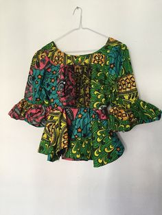 Uk size 8-10 beautiful Ankara skirt and blouse Fitted Multicolor Sets With Tiered Skirt, Fitted Multicolor Peplum Set, Green Tiered Skirt Set With Fitted Top, Green Fitted Tiered Skirt Set, Green Fitted Sets With Tiered Skirt, Multicolor Long Skirt Sets For Spring, Green Ruffled Dress With Skirt Shape, Bohemian Green Short Sleeve Set, Green Bohemian Short Sleeve Set