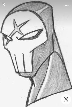 a drawing of the head of an iron man