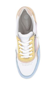 A palette of pastel-hued overlays makes a distinctive statement on a lace-up sneaker that's equal parts sporty and chic. Lace-up style; side zip closure Flexible, shock-absorbing outsole Synthetic upper/textile lining/synthetic sole Imported Custom Casual Pastel Sneakers, Casual Low-top Custom Sneakers In Pastel, Pastel Sneakers For Sports In Spring, Pastel Sneakers For Spring Sports, Casual Pastel High-top Custom Sneakers, Casual Pastel Low-top Custom Sneakers, Spring Pastel Sneakers For Sports, High-top Pastel Sneakers With Rubber Sole, Pastel High-top Sneakers With Rubber Sole