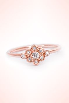 mini lily diamond unique promise engagement ring rose gold PERFECT dainty and delicate Fine Jewelry Rose Gold Diamond Flower Ring, Rose Gold Flower Diamond Ring Fine Jewelry, Rose Gold Diamond Flower Ring For Proposal, Rose Gold Flower Ring With Halo Setting For Promise, Rose Gold Cluster Promise Ring, Delicate Rose Gold Flower Shaped Ring, Delicate Rose Gold Flower-shaped Ring, Dainty Rose Gold Cluster Ring For Promise, Delicate Rose Gold Diamond Cluster Ring