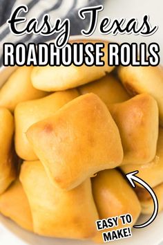 easy texas roadhouse rolls in a white bowl