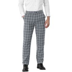 The fabric of these pants is lightweight and durable, making them comfortable to wear day or night. Designed with a plaid pattern, these trousers can be paired with shirts, suits, etc. to create different fashionable looks. These plaid trousers are suitable for business, casual wear, dates, vacations, weddings, proms and other formal or casual occasions. Business Casual Plaid Cotton Pants, Business Casual Plaid Cotton Bottoms, Plaid Cotton Bottoms For Business Casual, Plaid Business Casual Pants With Pockets, Plaid Pants With Pockets For Business Casual, Casual Plaid Pants With Welt Pockets, Business Casual Wear, Outfit Hombre, Mens Linen Pants