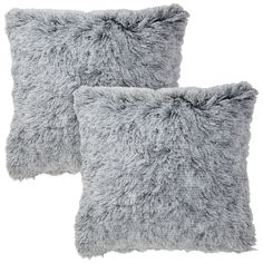 two gray pillows on a white background