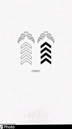 two arrows that are next to each other on a white background with the words nen