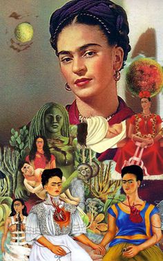 an image of fridas and her family in the mexican style with cactuses