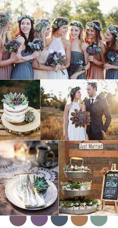 a collage of photos with different wedding colors