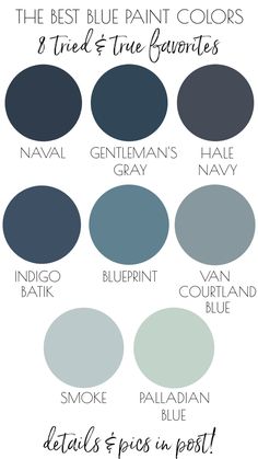 the best blue paint colors for walls and floors in your home, including grays, blues