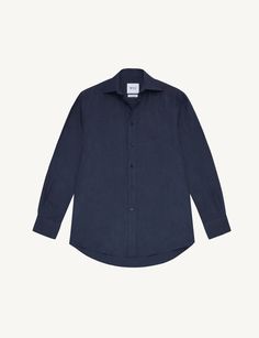 The Boyfriend: Hemp, Navy in 100% Hemp. In a deep inky blue shade, our hemp shirt has a lustrous drape and thermodynamic properties, meaning you’ll keep cool when it's warm, and warm when it's cool. Essentially, it is a year-round staple that feels like an everyday luxury, whether you have styled it with tailoring to the office or with our matching Palazzo trousers on the weekend. Designed in London, made in Portugal. Product Details Slightly dropped shoulder Double buttoned, regular cuff Two pl Hemp Shirt, Daily Uniform, Palazzo Trousers, The Boyfriend, Everyday Luxury, Cap Fashion, Keep Cool, Pocket Shirt, Elegant Shirt