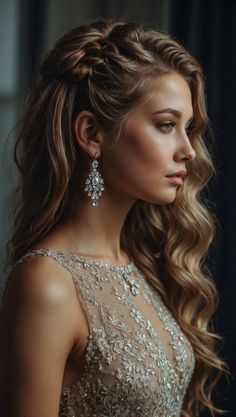 #HairLove#Hairstyle#HairTrends#HairIdeas#HairFashion#TrendingNow Beautiful Hairstyles For Long Hair Prom, Modern Hairdo Wedding, Braided Elegant Hairstyles, Bridal Twist Hairstyles, Summer Formal Hairstyles, Plated Hairstyles, Elegant Down Hairstyles, Side Hair Styles, Hair Styles For Party