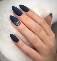 Blue Matte Nails, Navy Nails, Milky Nails, Formal Nails, Matte Nails Design, Blue Nail, Dark Nails, Dipped Nails, Fancy Nails