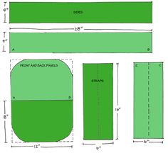 an image of the front and back panels for a sewing project, with measurements on each side