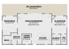 the floor plan for an apartment with three bedroom and two bathrooms, including one bathroom