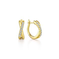 14K Yellow Gold and Diamond Huggie Earrings Gold Diamond Hoop Earrings, Diamond Bar Necklace, Diamond Huggie Earrings, Diamond Fashion Jewelry, Diamond Huggies, Contemporary Earrings, Earring Box, Jewelry Appraisal, Family Jewellery