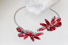 RUBY RED BRACELET, Bracelet, Cuff Bracelet, Gemstone Woman's Bracelet, Wife Bracelet, Bridal Bracelet, Gift For Her, Rebeka Jewelry Rebeka jewelry is an Official SWAROVSKI® Branding Partner Our brand is legally licensed & authorized By Swarovski Company for high quality manufacturing. is a brand of Jewelry designs with high quality materials. Each one of jewels is made out of a thinking process, taking into account each detail to the last. In each one of my jewels you will feel the love our Red Adjustable Cuff Bracelet For Wedding, Adjustable Red Crystal Bracelet For Wedding, Adjustable Red Cuff Bracelet For Wedding, Red Crystal Bracelet For Wedding, Elegant Red Crystal Bracelet For Weddings, Elegant Red Crystal Wedding Bracelet, Red Cuff Bracelet For Wedding, Purple Wedding Jewelry, Climbing Earrings