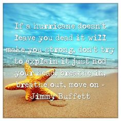 a starfish sitting on top of a sandy beach next to the ocean with a quote from jimmy buffet