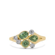 Green Dragon Demantoid Garnet & White Zircon 9K Gold Ring ATGW 1.30cts | Gemporia Demantoid Garnet Ring, Demantoid Garnet, Large Necklace, Engagement Ring Box, Velvet Interiors, Green Dragon, Long Drop Earrings, Ring Ideas, Garnet Ring