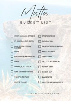 a checklist with the text, what to do in matta bucket list