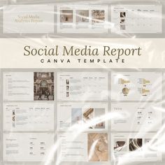 the social media report is displayed in front of a white background with lots of images